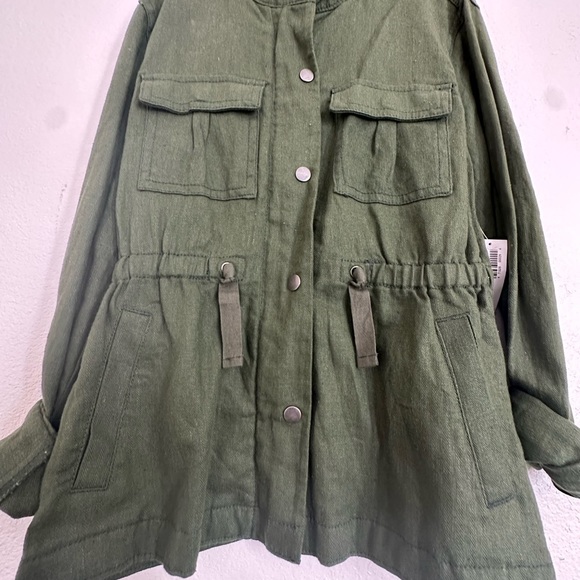 Linen-Blend Snap-Front Utility Jacket for Girls Size, M (8) - Picture 5 of 6